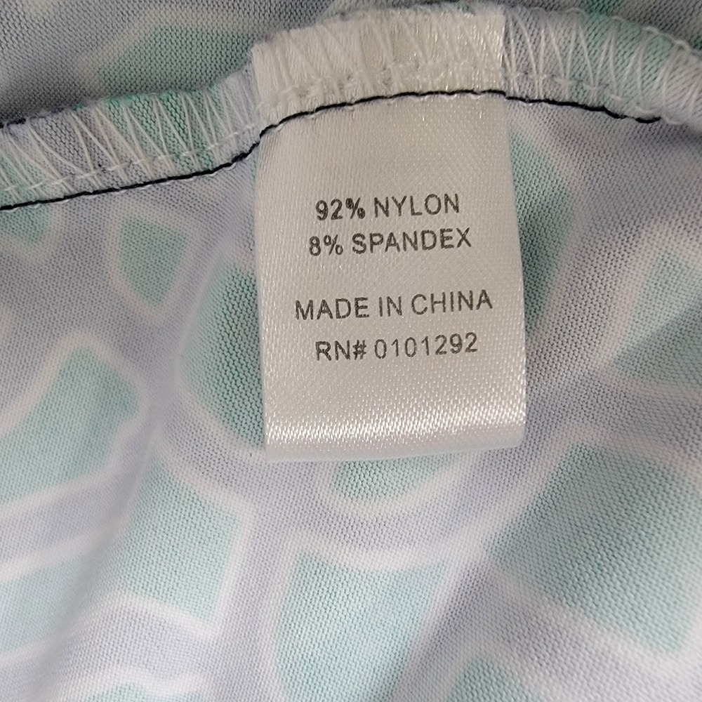 Anthony's Resortwear Women XL Teal Navy Geometric Quart Zip Travel Shift Dress - Picture 7 of 9